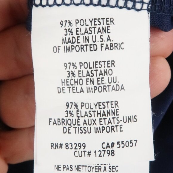 BEBE NAVY BLUE HIGH NECK HALTER RUFFLE OPEN BACK WIDE LEG JUMPSUIT SIZE 10 - Picture 4 of 9